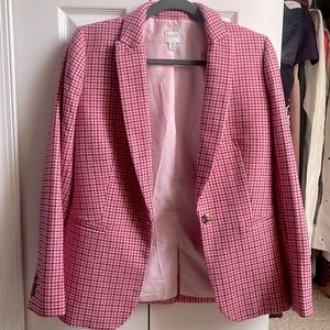 J.Crew School Boy Blazer pink houndstooth